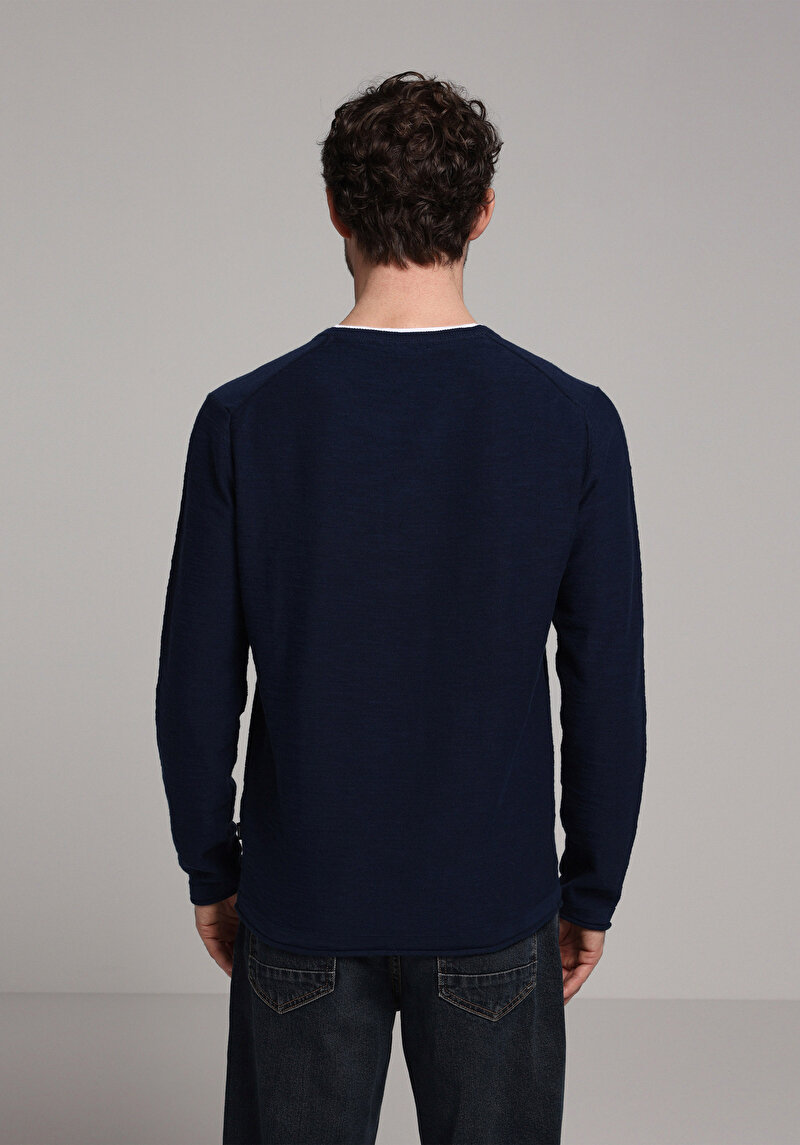Imagine a Pulover De Barbati Albastru Marin Regular Fit Cl1080087