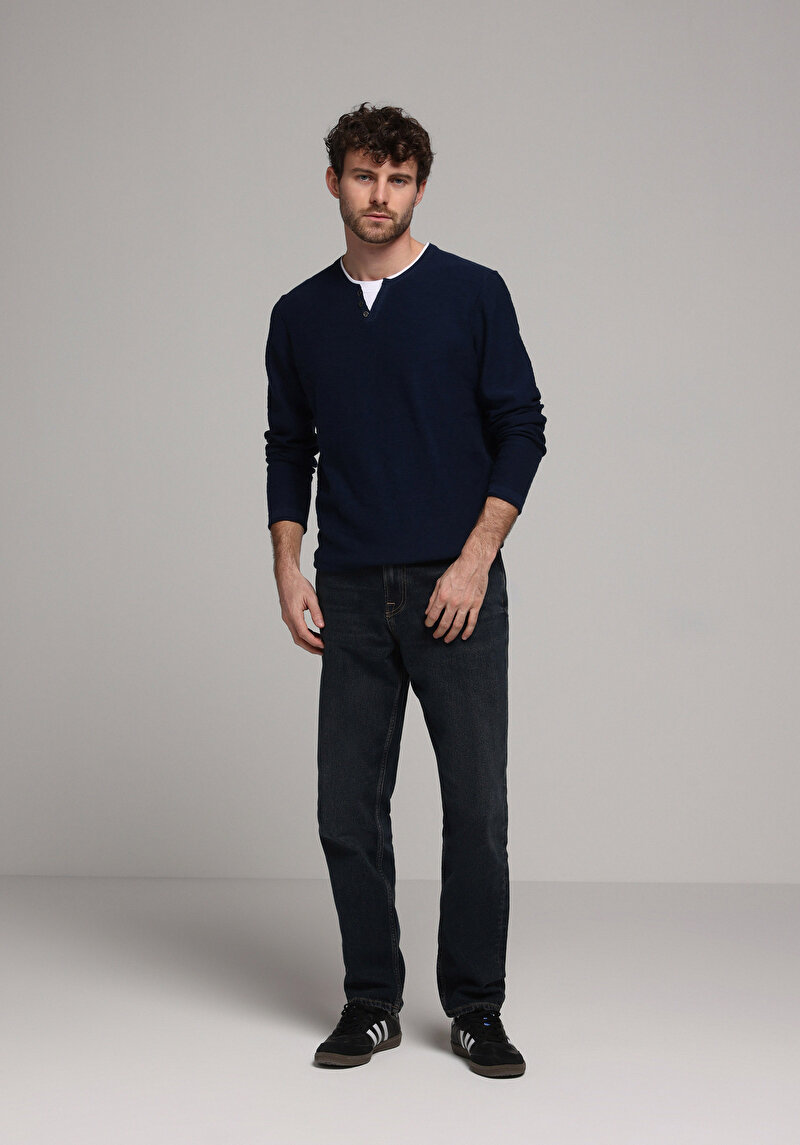 Afișați detalii pentru Pulover De Barbati Albastru Marin Regular Fit  Cl1080087