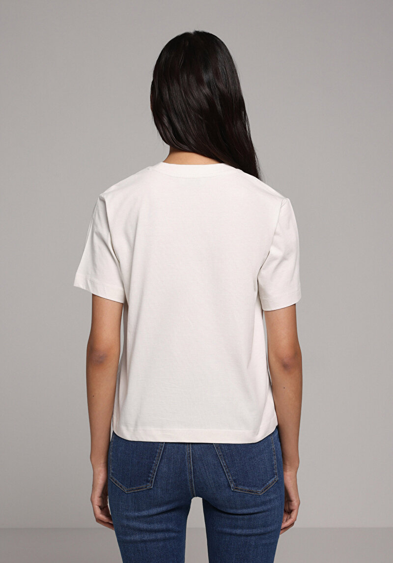 Afișați detalii pentru Tricou Cu Maneca Scurta De Dama Alb Boxy Fit  Cl1078801