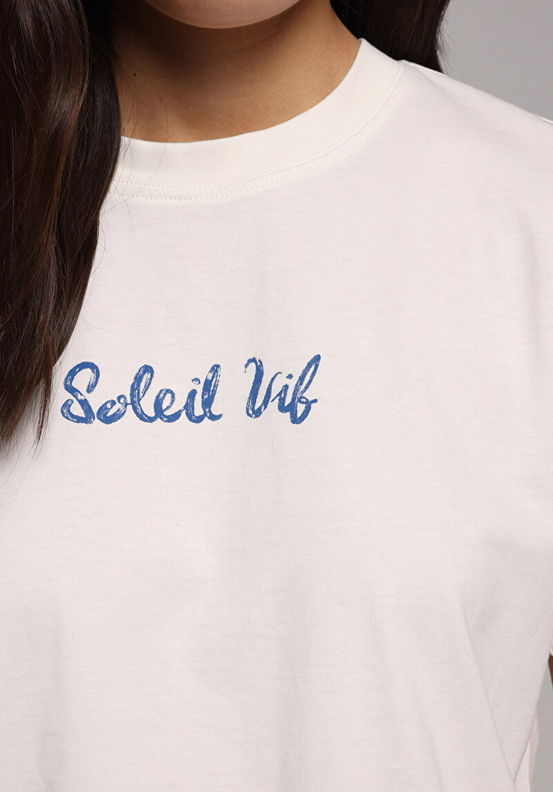 Afișați detalii pentru Tricou Cu Maneca Scurta De Dama Alb Boxy Fit  Cl1078801