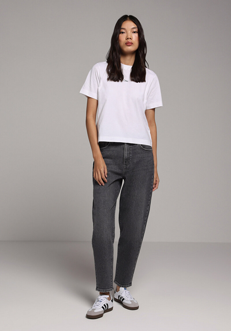 Imagine a Tricou Cu Maneca Scurta De Dama Alb Boxy Fit Cl1079348