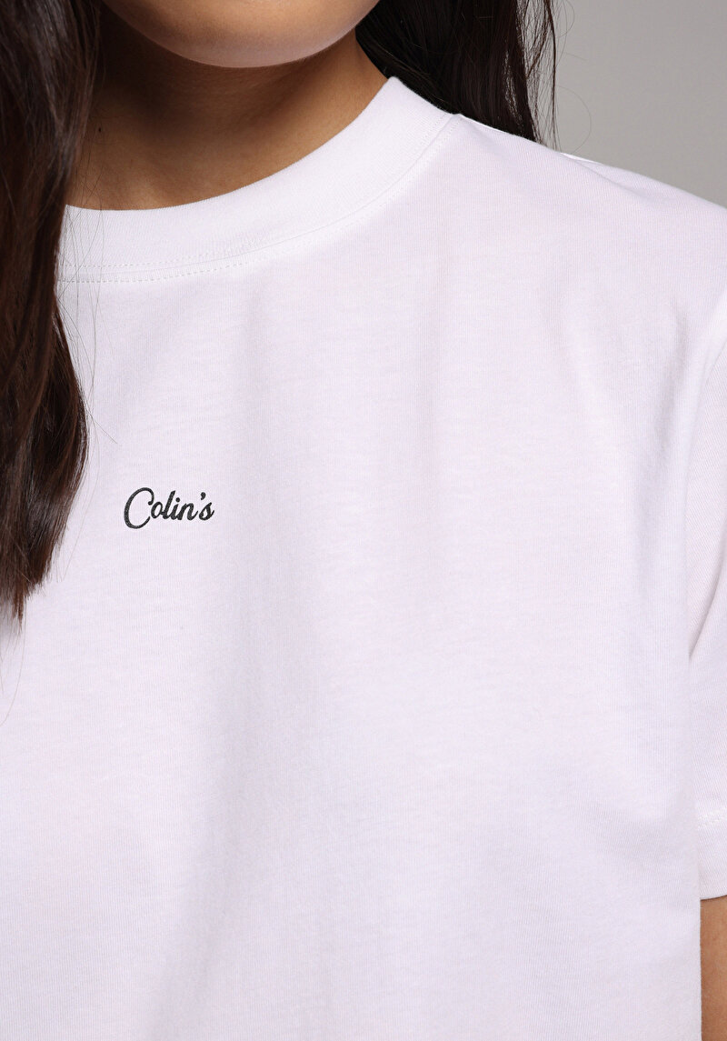 Imagine a Tricou Cu Maneca Scurta De Dama Alb Boxy Fit Cl1079348