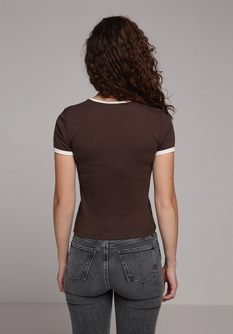 Imagine a Tricou Cu Maneca Scurta De Dama Maro Slim Fit Cl1079659