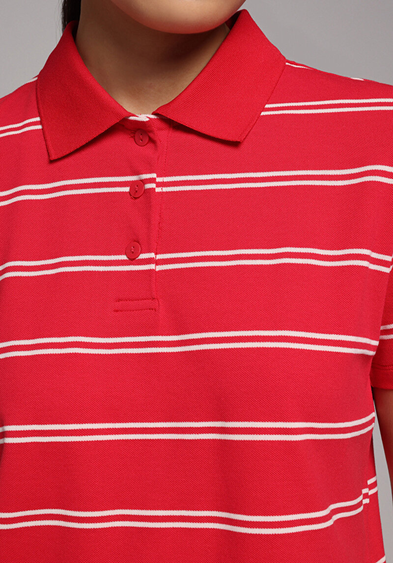 Imagine a Tricou Polo Cu Maneca Scurta De Dama Roşu Regular Fit Cl1078644