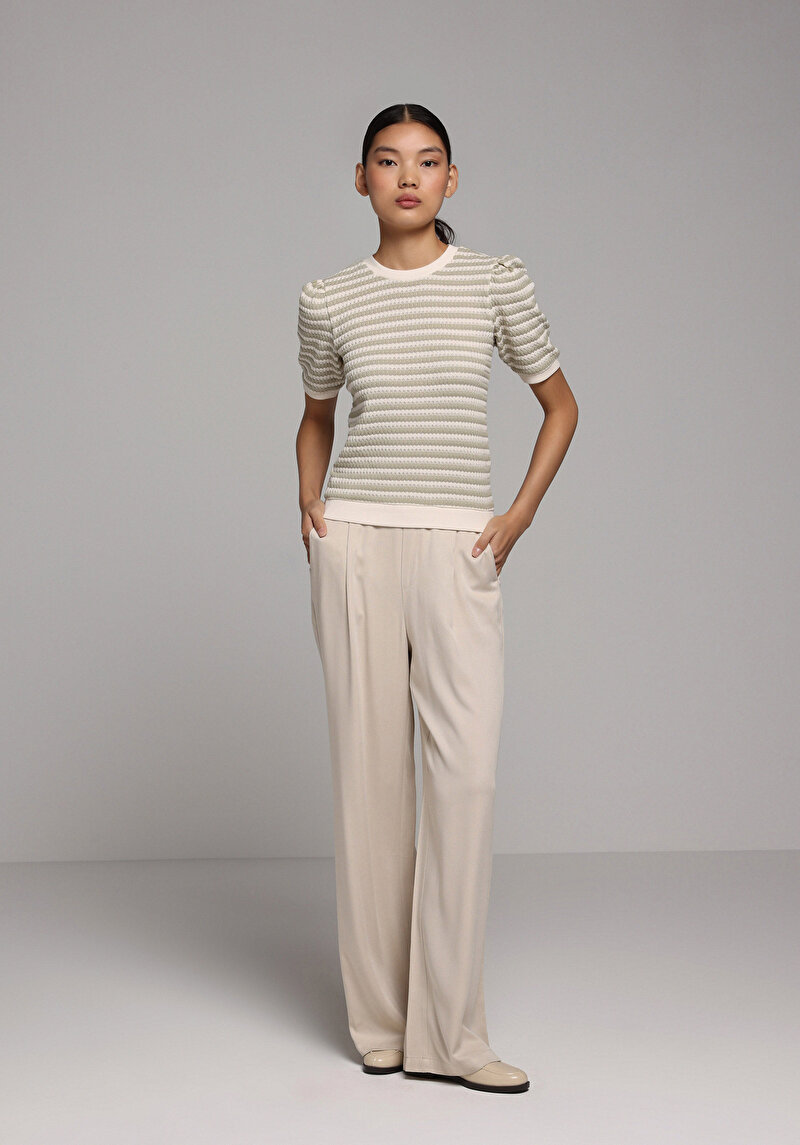 Imagine a Pulover Cu Mâneci Scurte De Dama Verde Slim Fit  Cl1079151