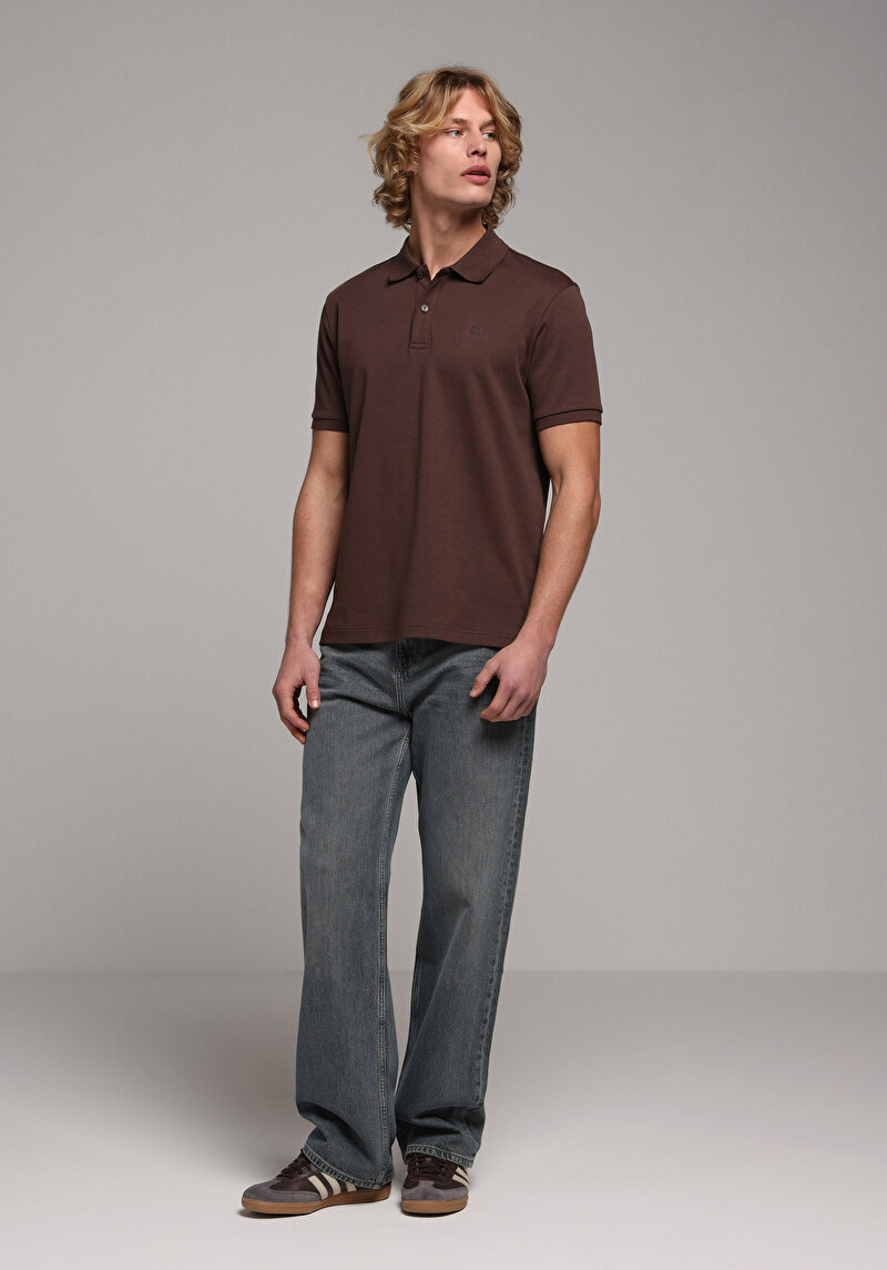 Imagine a Tricou Polo Cu Maneca Scurta De Barbati Maro Regular Fit Cl1080054