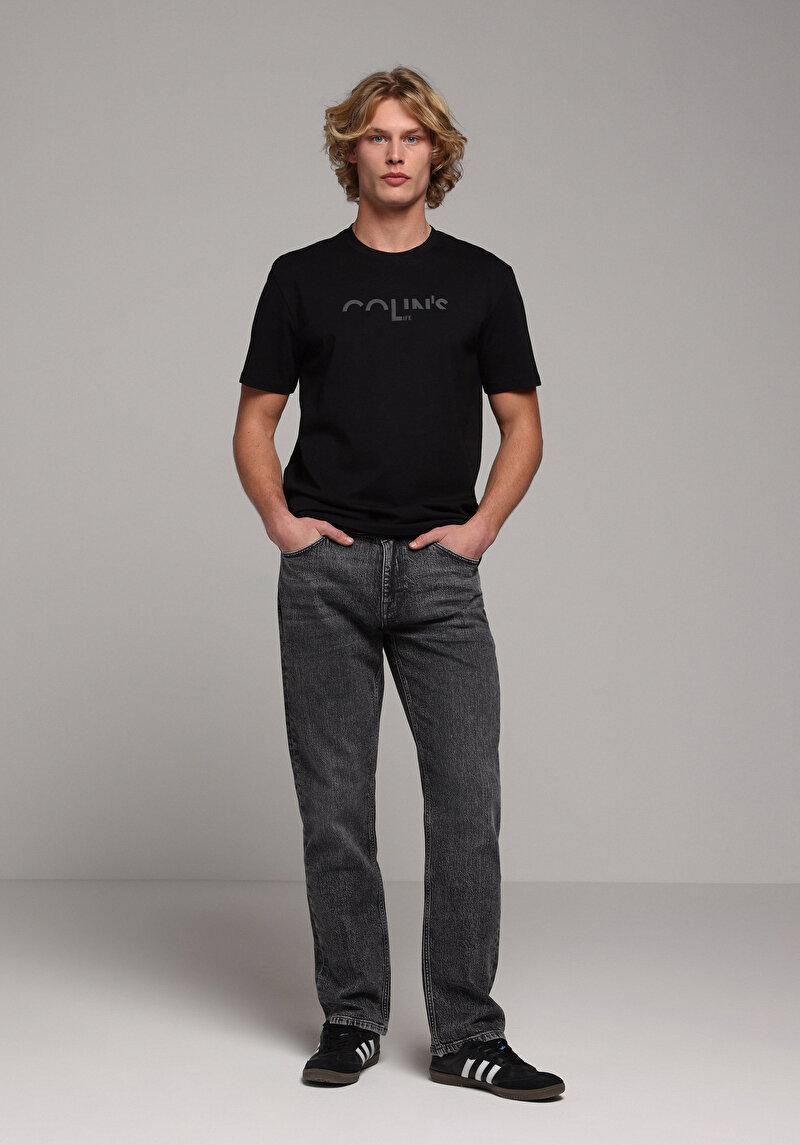 Imagine a Tricou Cu Maneca Scurta De Barbati Negru Regular Fit Cl1080055