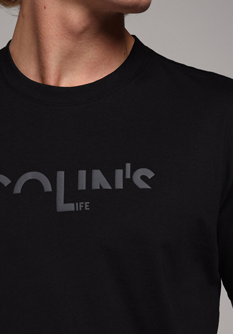 Afișați detalii pentru Tricou Cu Maneca Scurta De Barbati Negru Regular Fit  Cl1080055