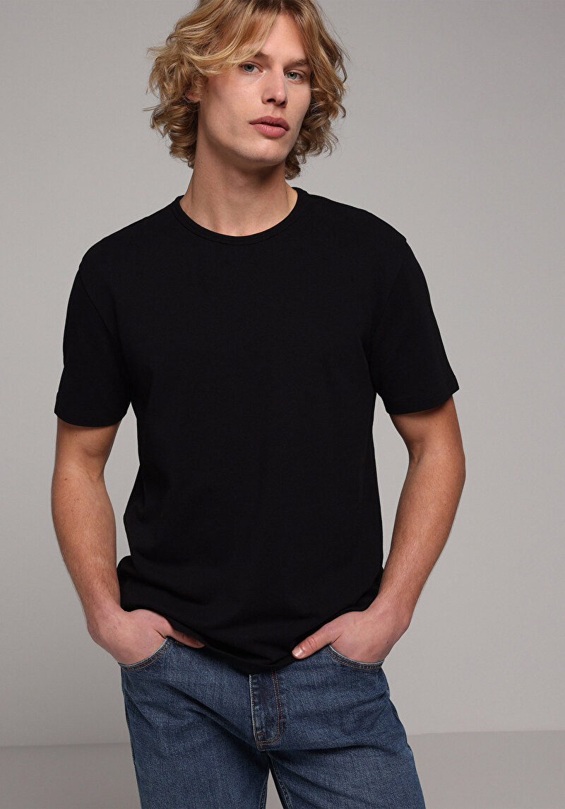 Imagine a Tricou Cu Maneca Scurta De Barbati Negru Regular Fit Cl1080060