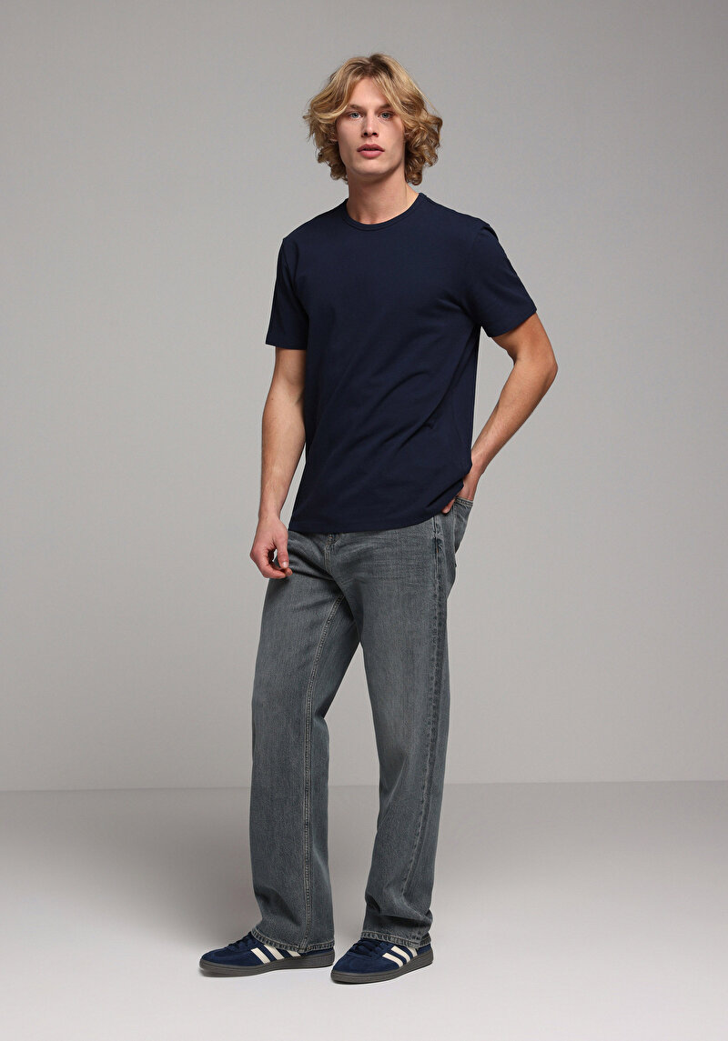 Afișați detalii pentru Tricou Cu Maneca Scurta De Barbati Albastru Marin Regular Fit  Cl1080060