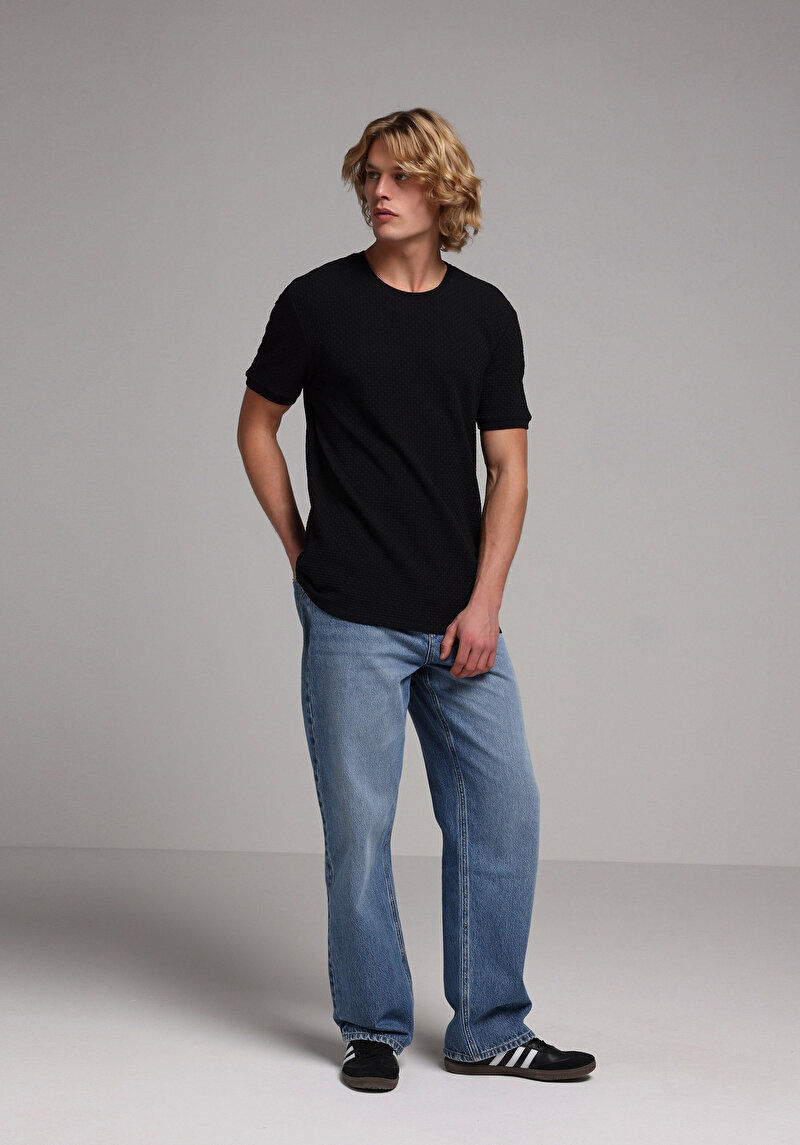 Imagine a Tricou Cu Maneca Scurta De Barbati Negru Regular Fit  Cl1077331