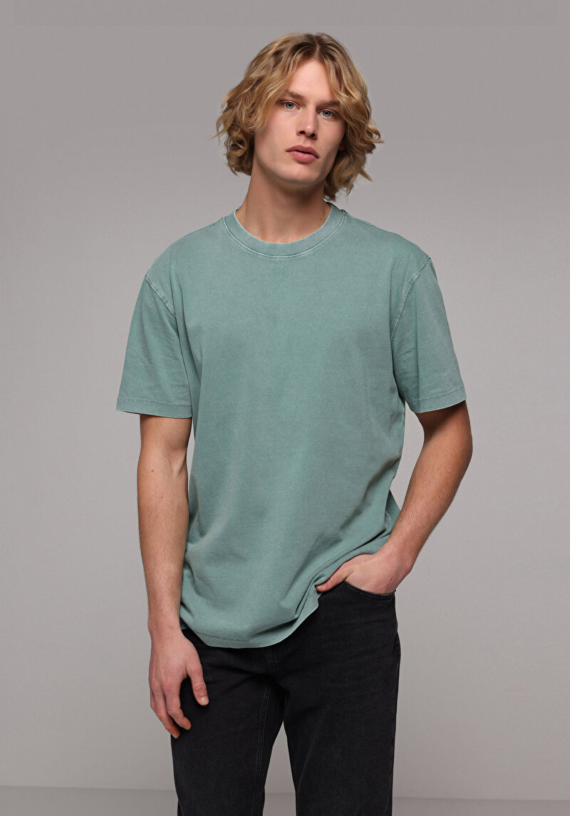 Imagine a Tricou Cu Maneca Scurta De Barbati Verde Comfort Fit  Cl1078664