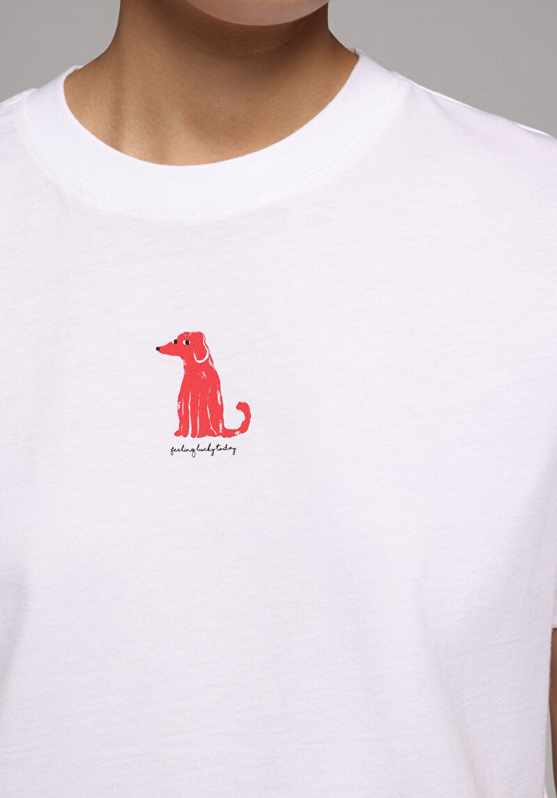 Afișați detalii pentru Tricou Cu Maneca Scurta De Dama Alb Boxy Fit  Cl1078900