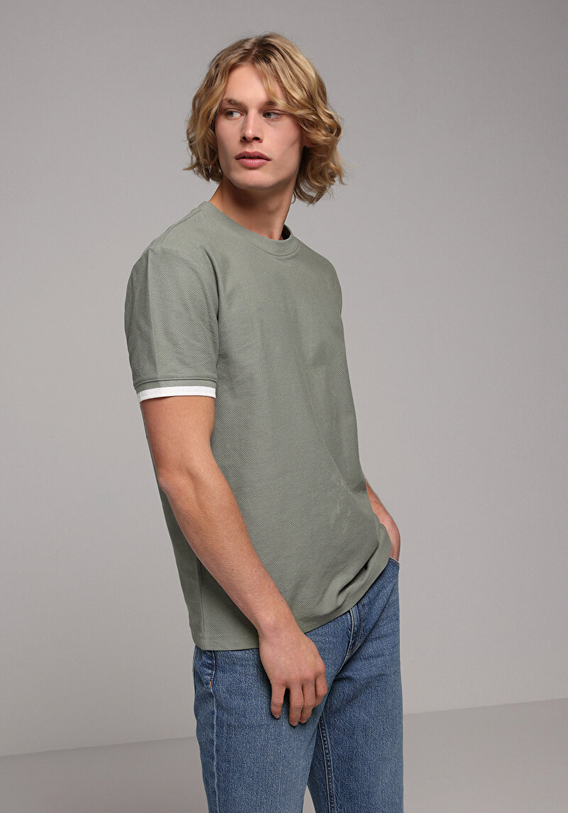 Imagine a Tricou Cu Maneca Scurta De Barbati Verde Regular Fit Cl1078806