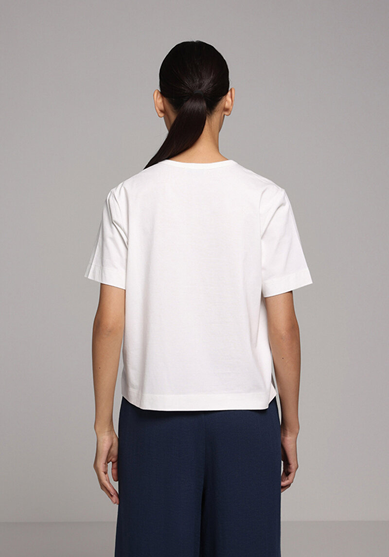 Afișați detalii pentru Tricou Cu Maneca Scurta De Dama Alb Regular Fit  Cl1078915