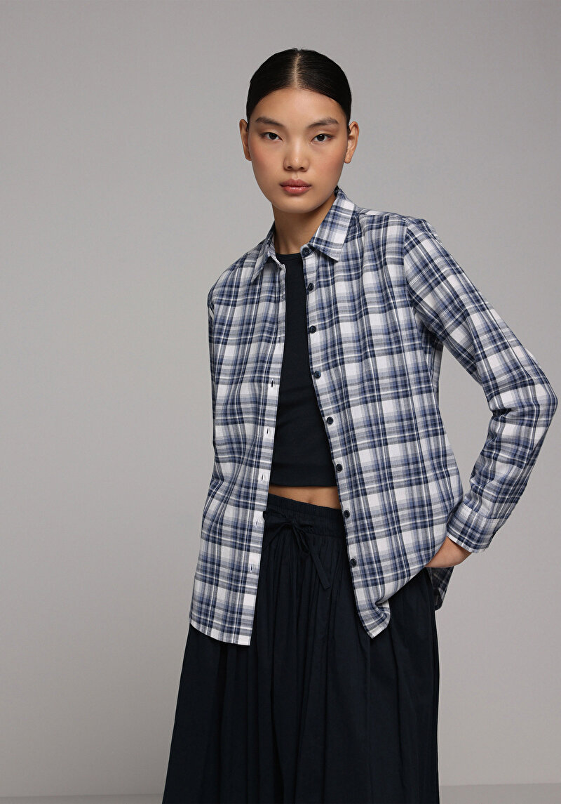 Imagine a Camasa Cu Maneca Lunga De Dama Albastru Marin Regular Fit Cl1078977