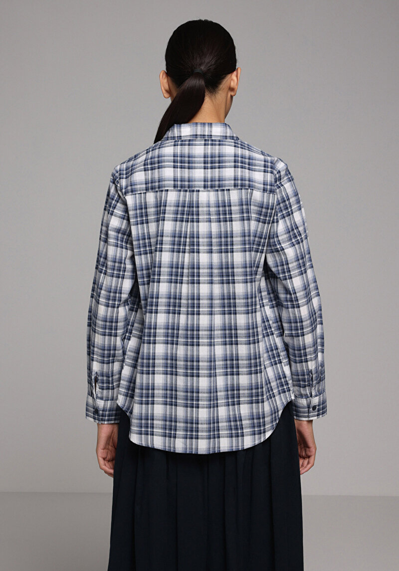 Imagine a Camasa Cu Maneca Lunga De Dama Albastru Marin Regular Fit Cl1078977