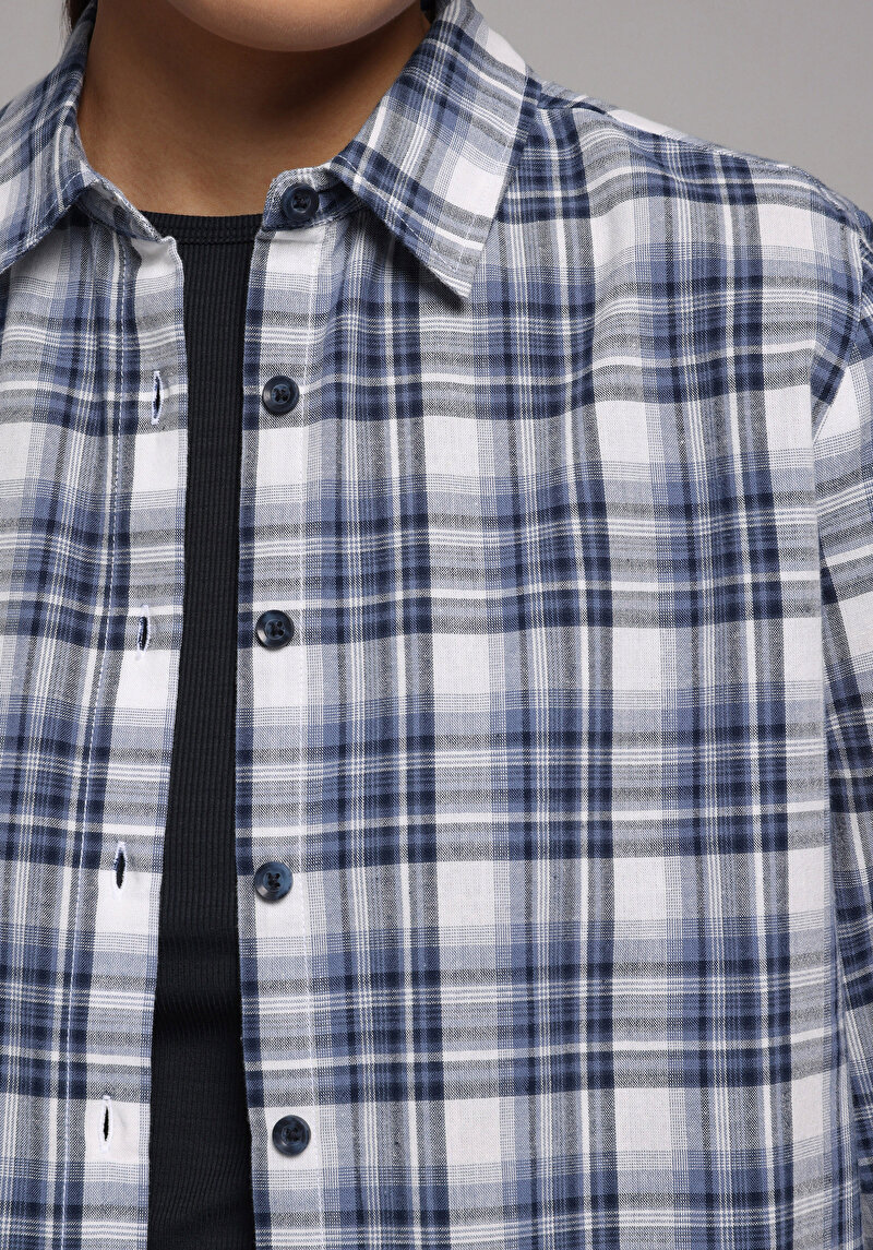 Imagine a Camasa Cu Maneca Lunga De Dama Albastru Marin Regular Fit Cl1078977