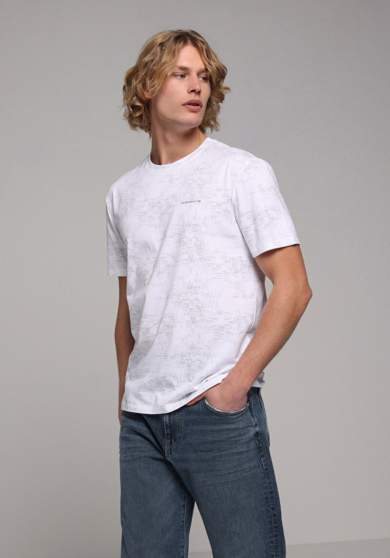 Imagine a Tricou Cu Maneca Scurta De Barbati Alb Regular Fit  Cl1079239