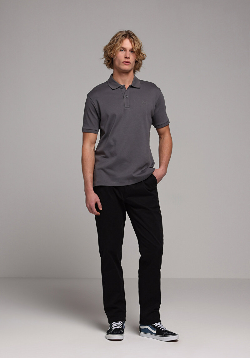 Afișați detalii pentru Tricou Polo Cu Maneca Scurta De Barbati Antracit Regular Fit  Cl1080054