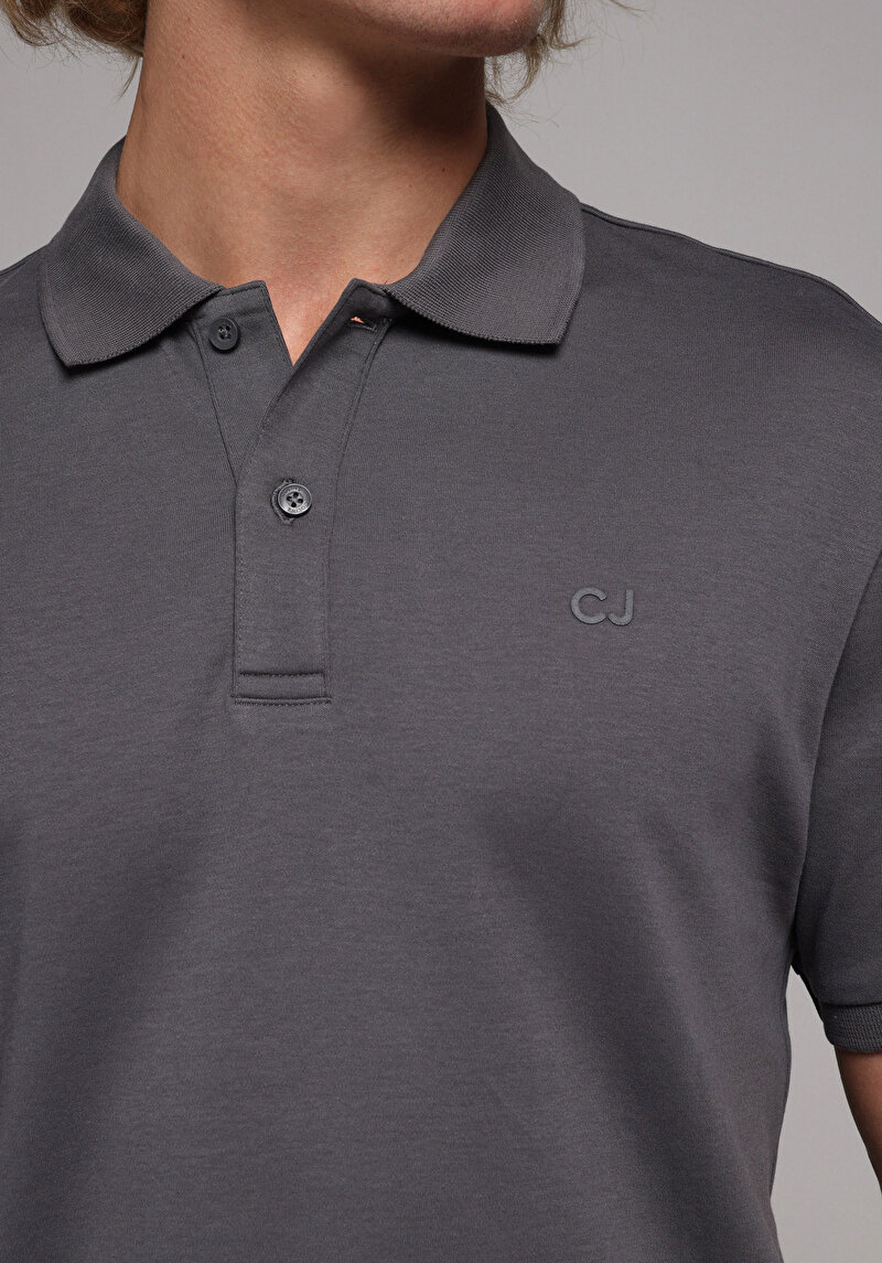 Afișați detalii pentru Tricou Polo Cu Maneca Scurta De Barbati Antracit Regular Fit  Cl1080054