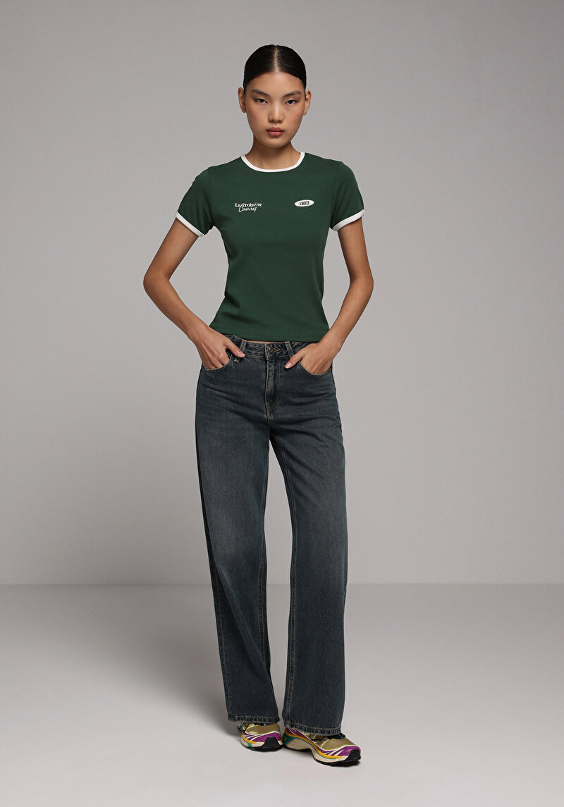 Afișați detalii pentru Tricou Cu Maneca Scurta De Dama Verde Slim Fit  Cl1079496