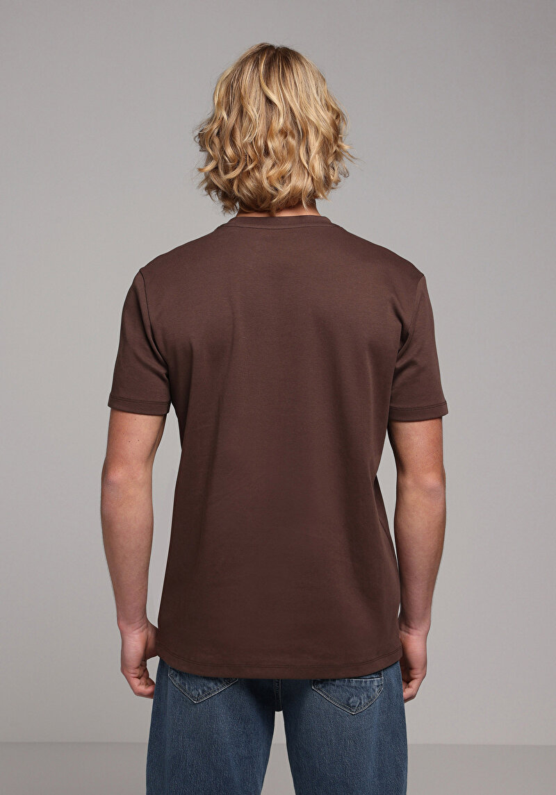 Imagine a Tricou Cu Maneca Scurta De Barbati Maro Regular Fit Cl1080108