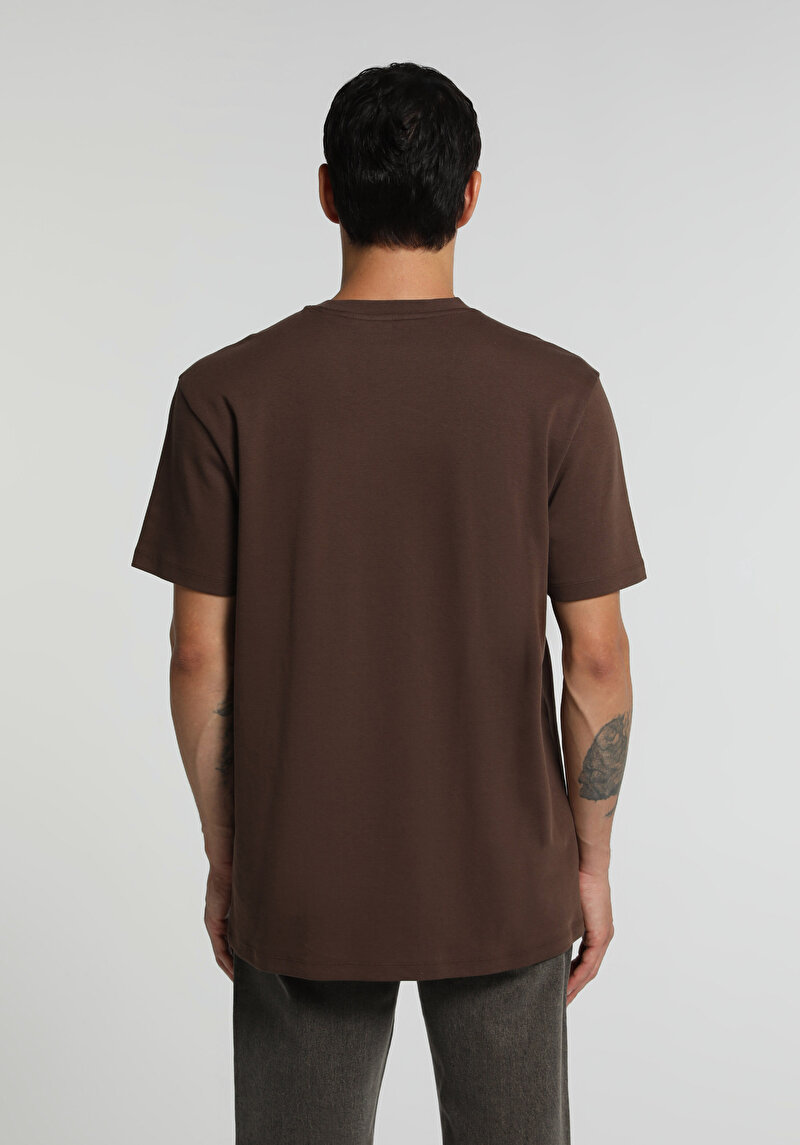 Imagine a Tricou Cu Maneca Scurta De Barbati Maro Regular Fit Cl1080108