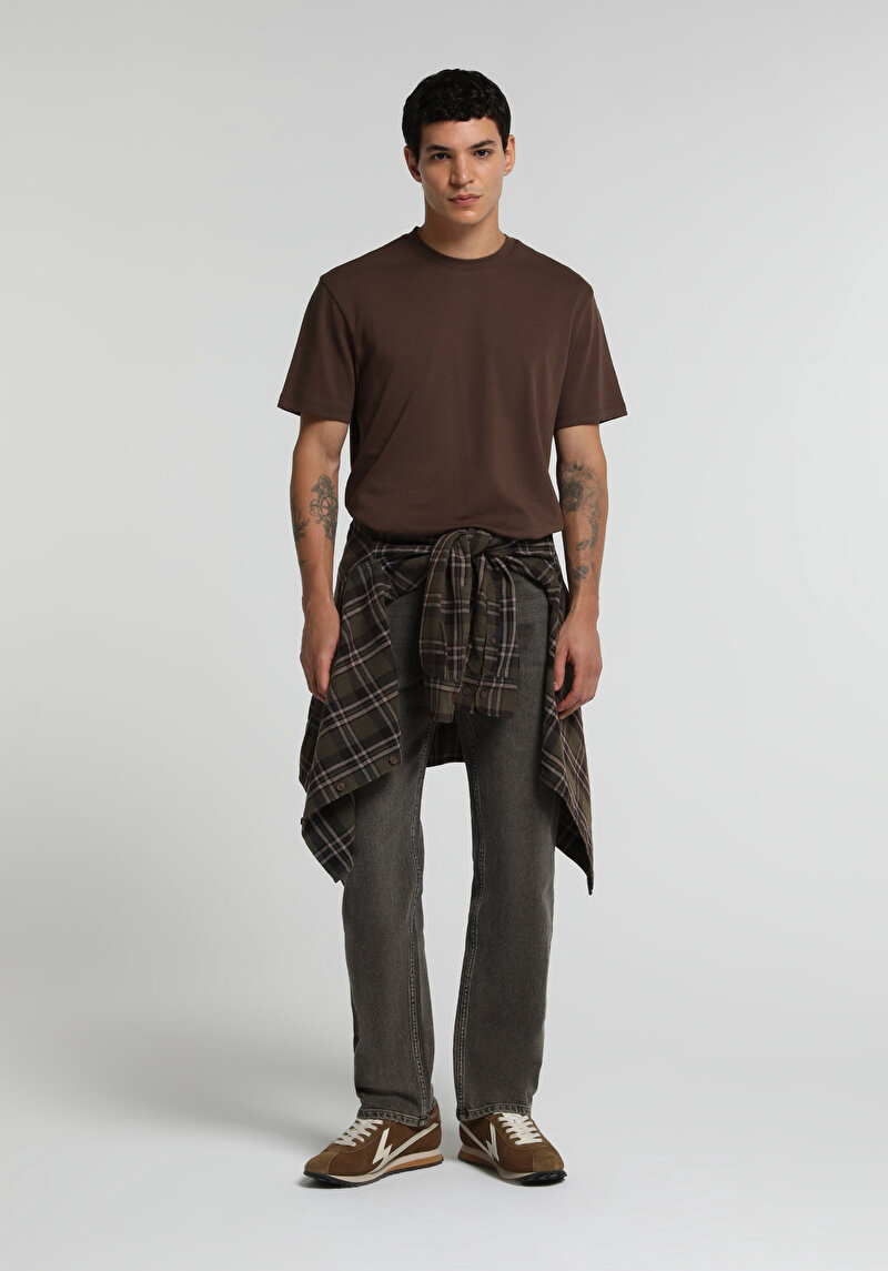 Imagine a Tricou Cu Maneca Scurta De Barbati Maro Regular Fit Cl1080108