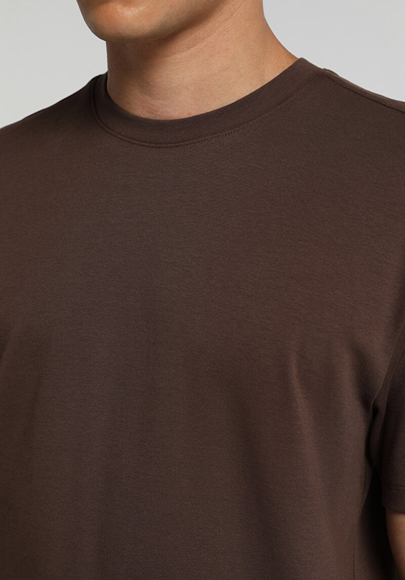 Imagine a Tricou Cu Maneca Scurta De Barbati Maro Regular Fit Cl1080108