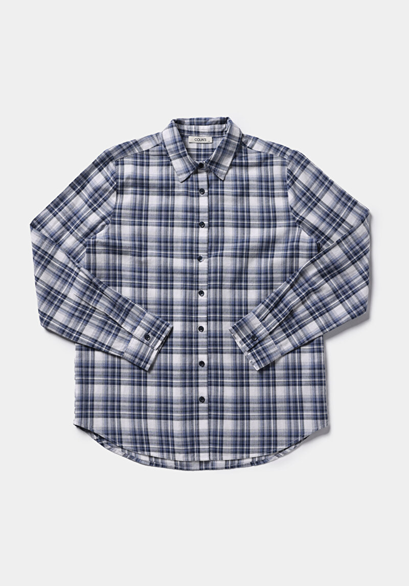 Afișați detalii pentru Camasa Cu Maneca Lunga De Dama Albastru Marin Regular Fit  Cl1078977