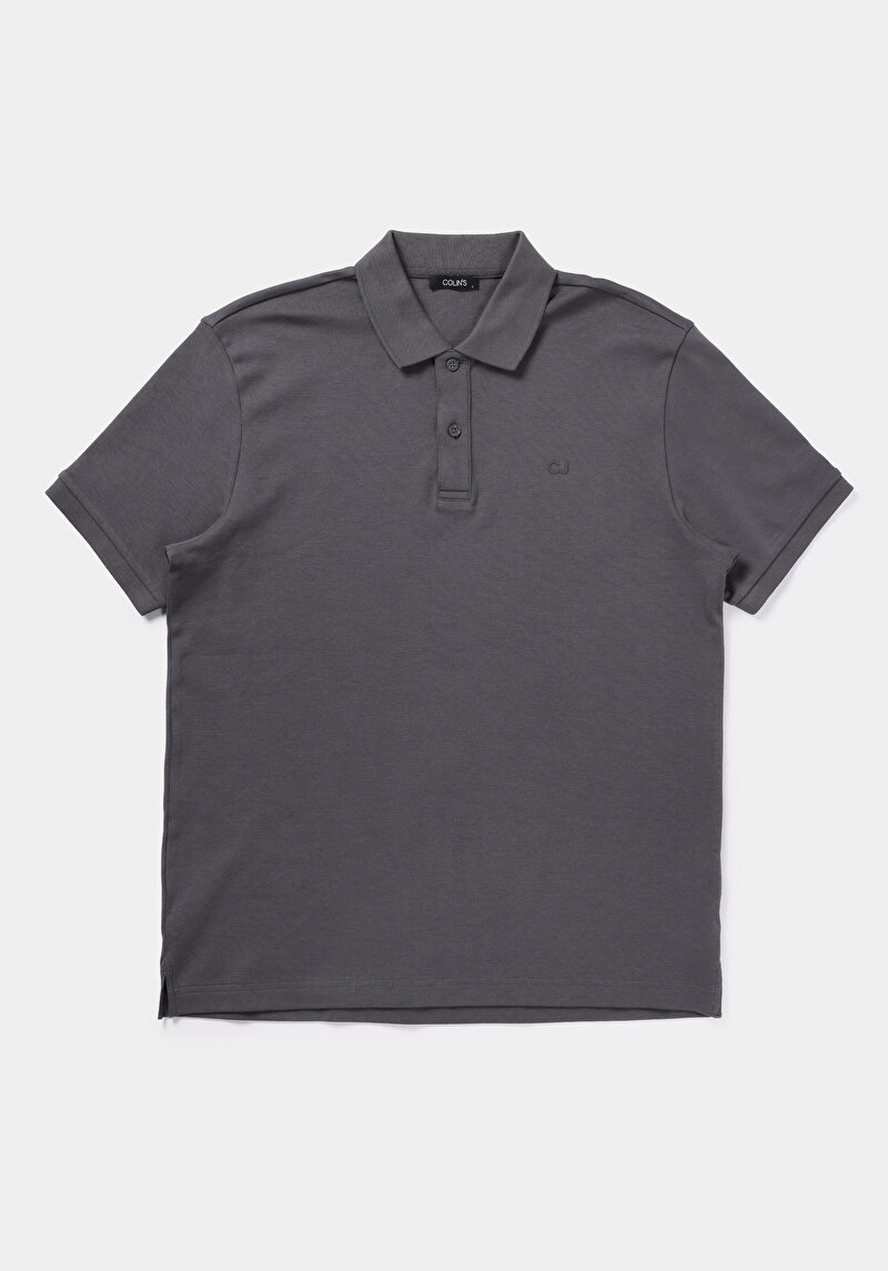 Afișați detalii pentru Tricou Polo Cu Maneca Scurta De Barbati Antracit Regular Fit  Cl1080054