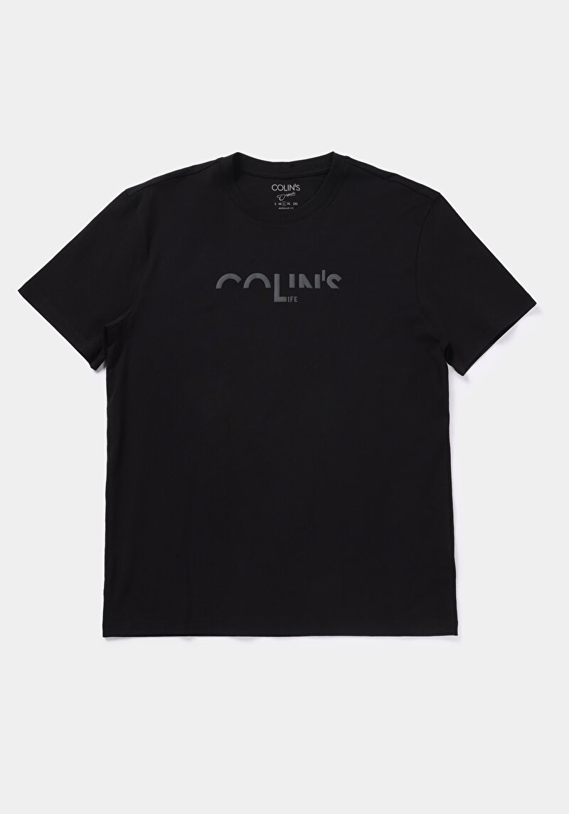 Afișați detalii pentru Tricou Cu Maneca Scurta De Barbati Negru Regular Fit  Cl1080055