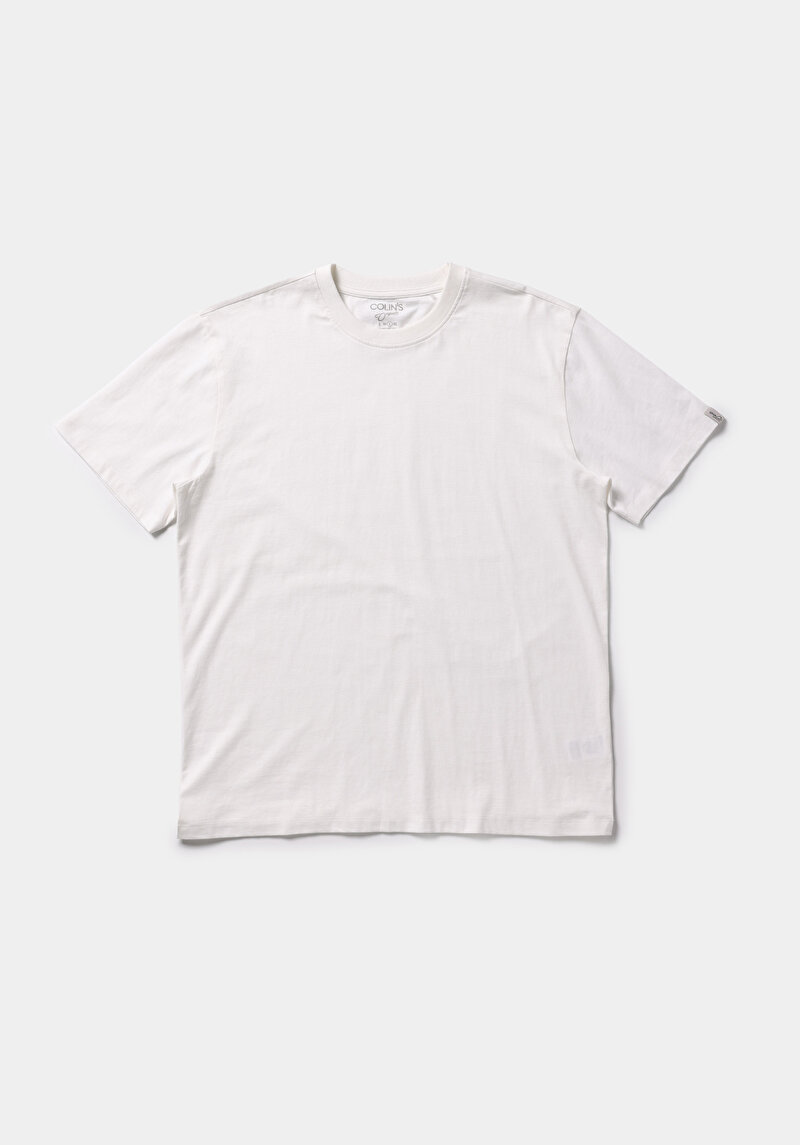 Afișați detalii pentru Comfort Fit Round Neck Drept Bărbați Alb Short Tricou Cu Mânecă Scurtă