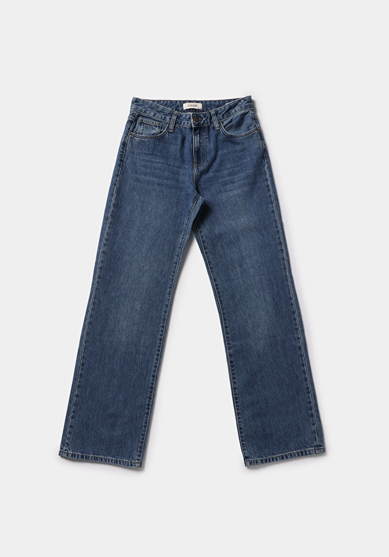 Afișați detalii pentru Pantaloni De Dama Albastru Straight Fit  Cl1078212