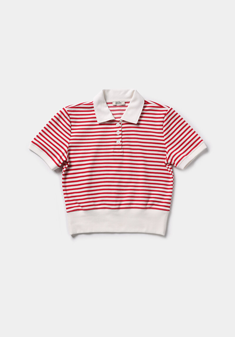 Imagine a Tricou Polo Cu Maneca Scurta De Dama Roşu Slim Fit  Cl1079420