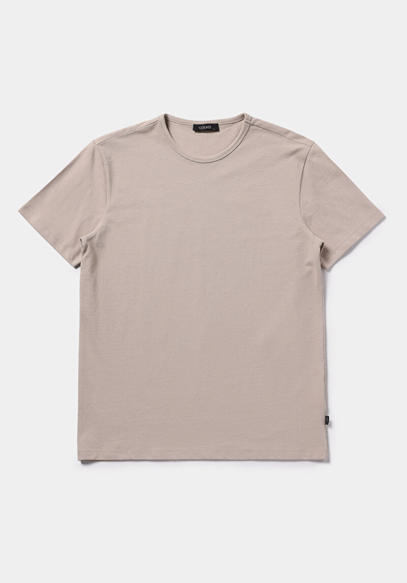 Imagine a Tricou Cu Maneca Scurta De Barbati Bej Regular Fit  Cl1080060