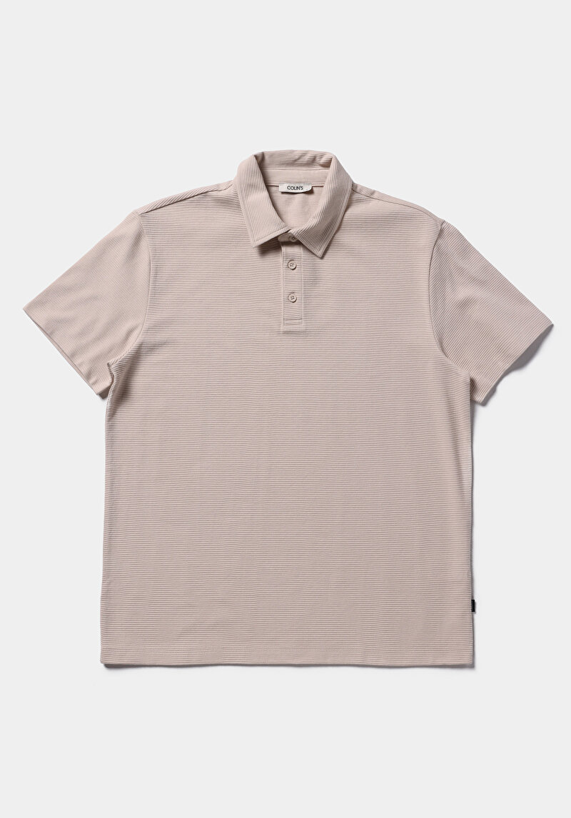 Imagine a Tricou Polo Cu Maneca Scurta De Barbati Bej Regular Fit  Cl1077763