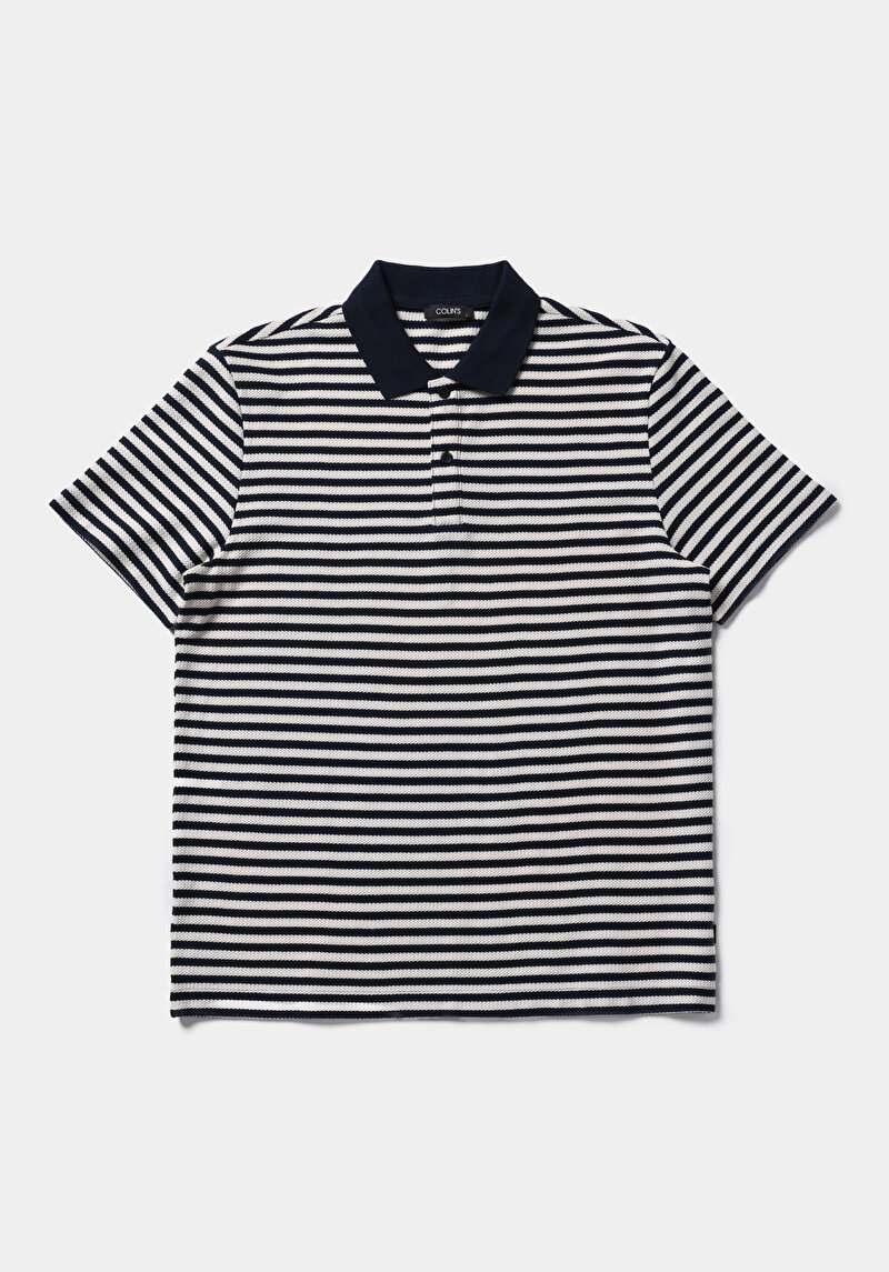 Afișați detalii pentru Tricou Polo Cu Maneca Scurta De Barbati Albastru Marin Regular Fit  Cl1079286