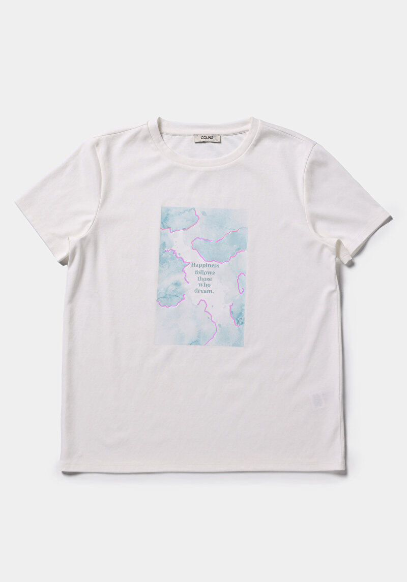 Afișați detalii pentru Tricou Cu Maneca Scurta De Dama Alb Regular Fit  Cl1079752