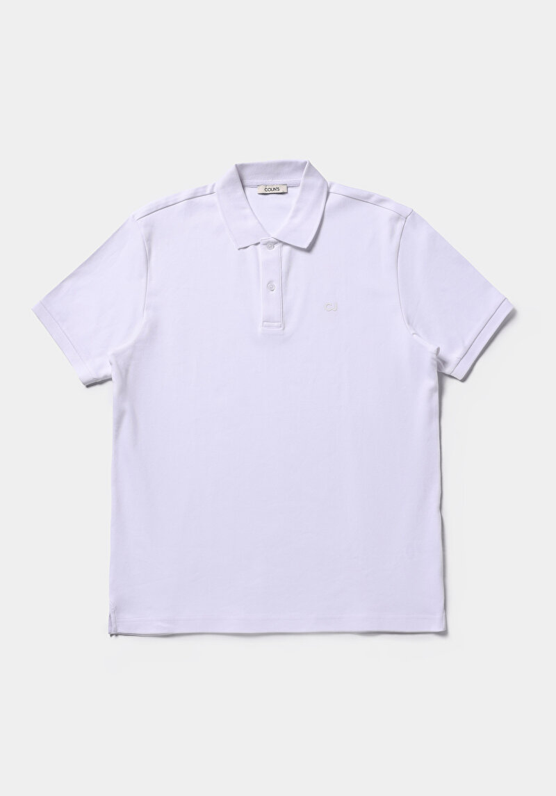 Afișați detalii pentru Tricou Polo Cu Maneca Scurta De Barbati Alb Regular Fit  Cl1080054