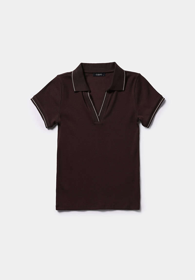 Imagine a Tricou Polo Cu Maneca Scurta De Dama Maro Slim Fit  Cl1079330