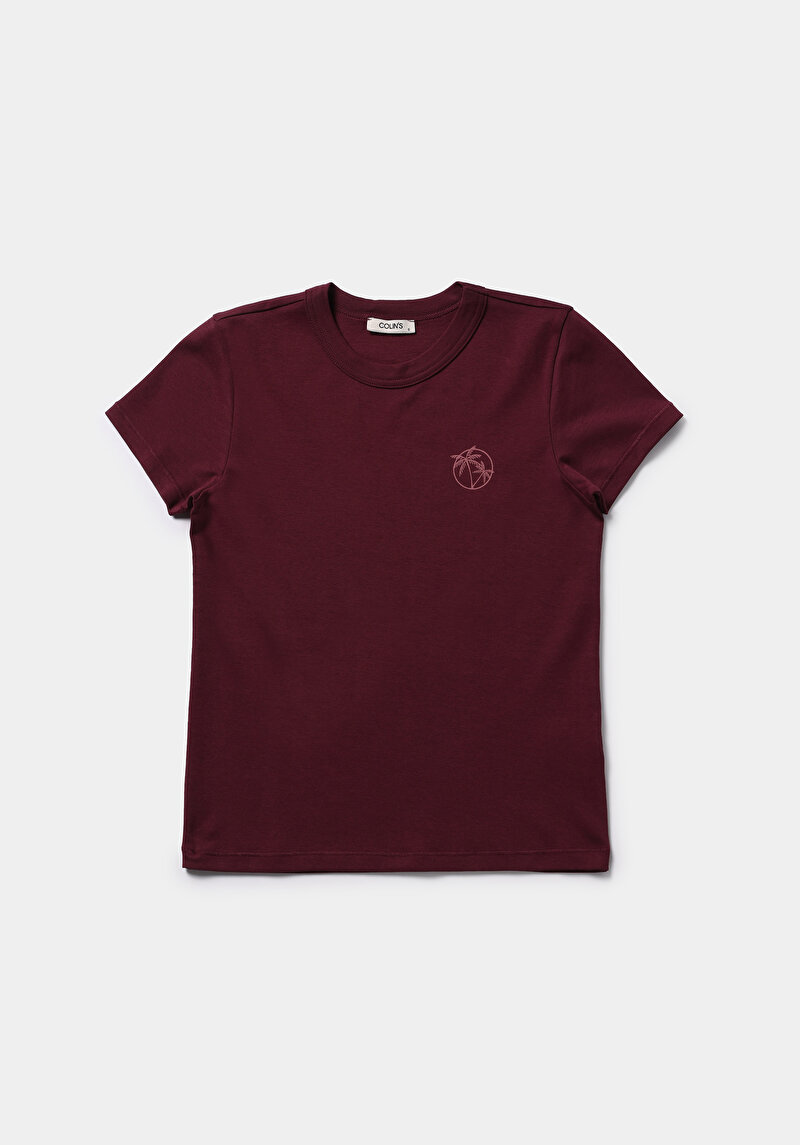 Imagine a Tricou Cu Maneca Scurta De Dama Mov Slim Fit  Cl1079773