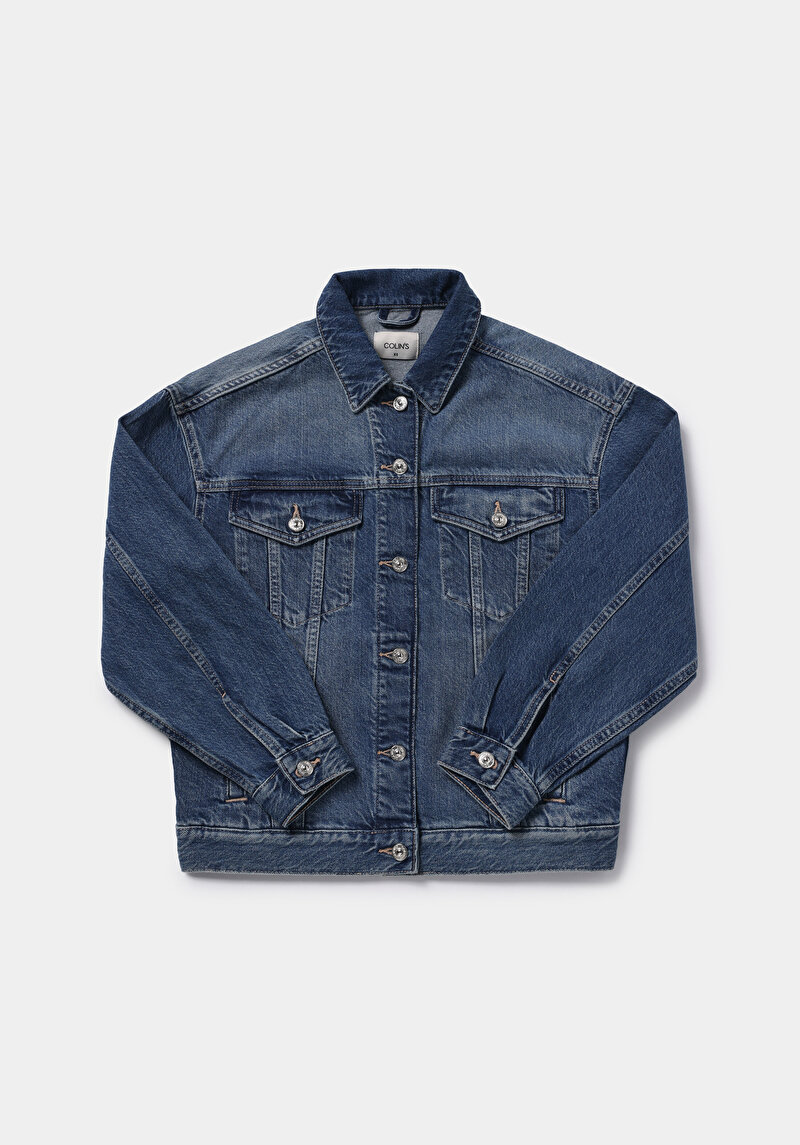 Imagine a Jacheta De Dama Albastru Oversize Fit  Cl1078443