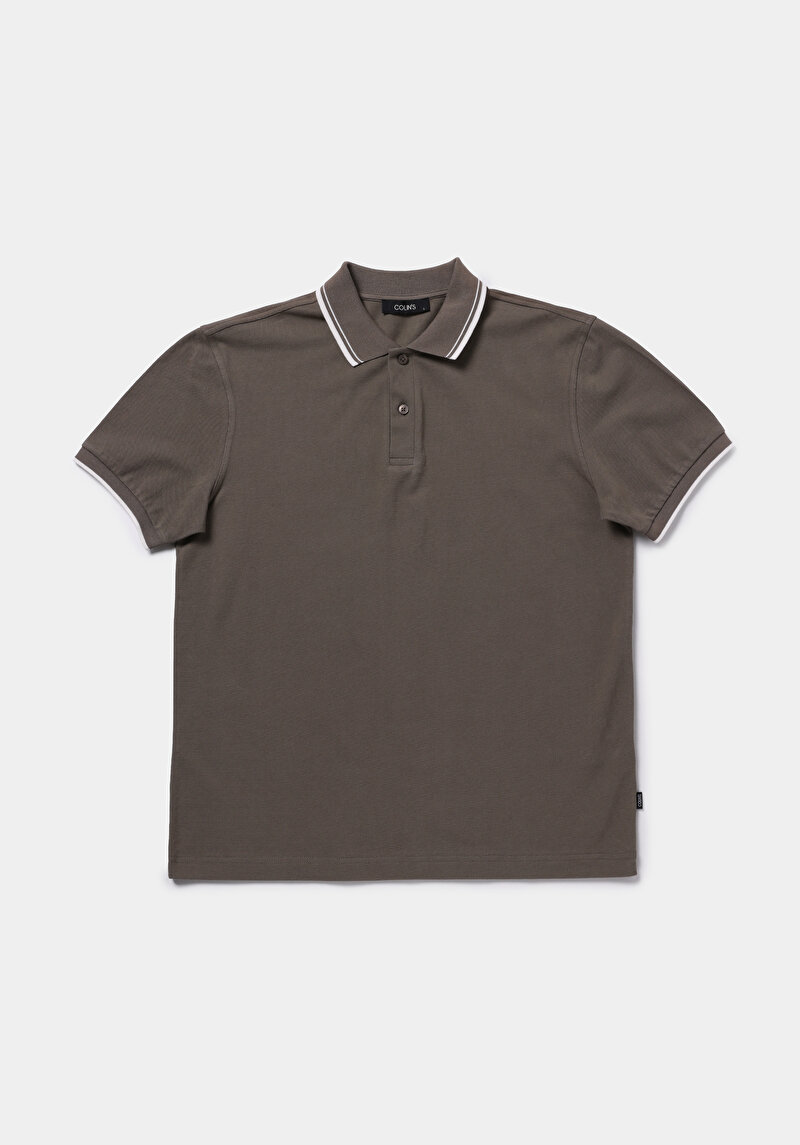 Afișați detalii pentru Tricou Polo Cu Maneca Scurta De Barbati Kaki Regular Fit  Cl1080027