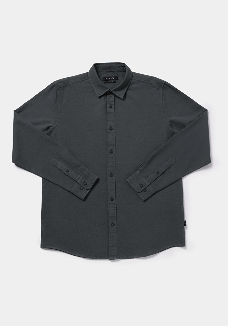 Imagine a Camasa Cu Maneca Lunga De Barbati Verde Regular Fit  Cl1078983