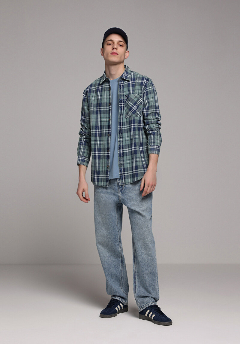 Afișați detalii pentru Camasa Cu Maneca Lunga De Barbati Verde Regular Fit  Cl1078984