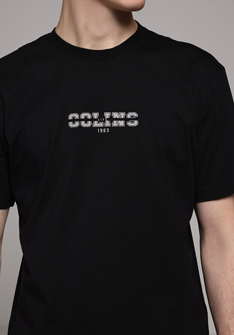 Afișați detalii pentru Tricou Cu Maneca Scurta De Barbati Negru Regular Fit  Cl1079724