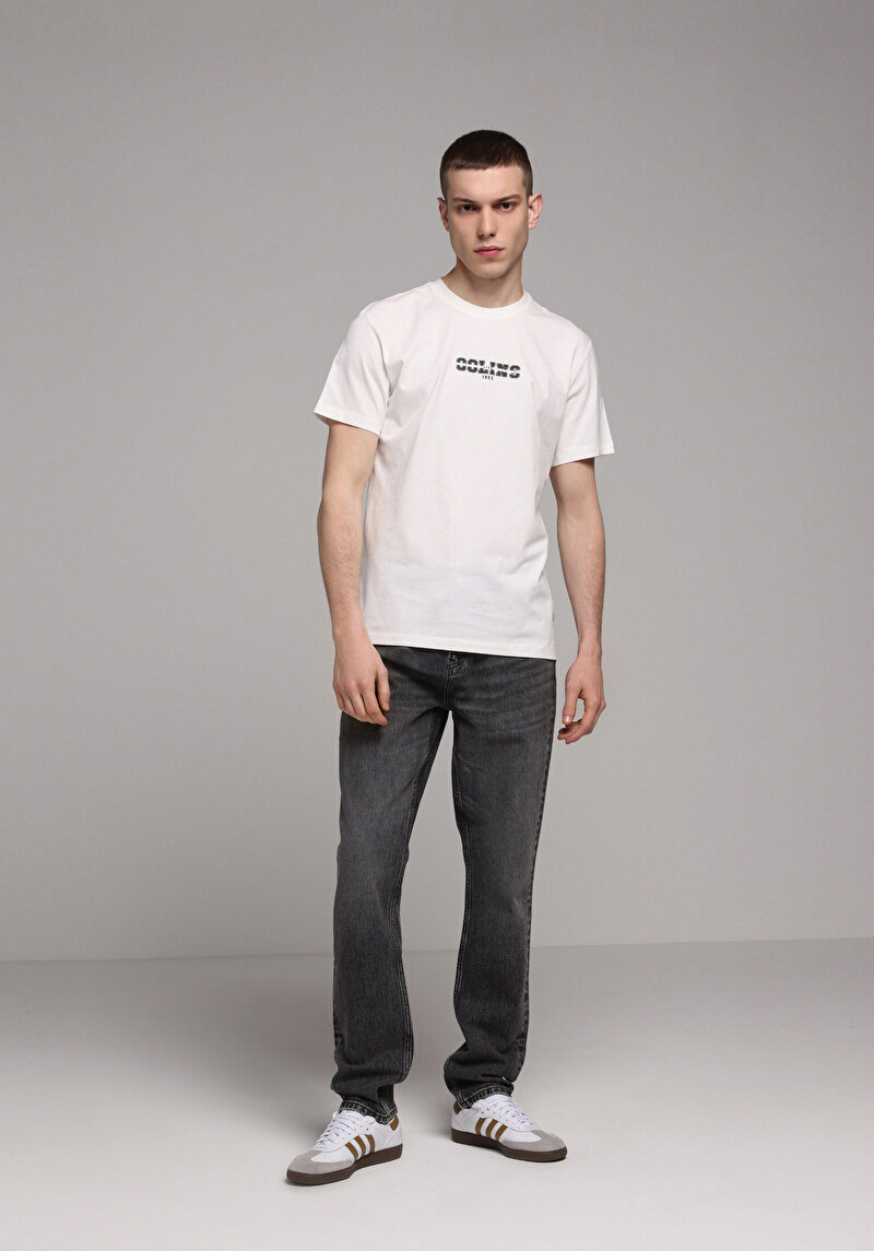 Imagine a Tricou Cu Maneca Scurta De Barbati Alb Regular Fit Cl1079724