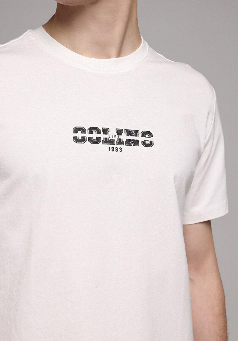 Imagine a Tricou Cu Maneca Scurta De Barbati Alb Regular Fit Cl1079724